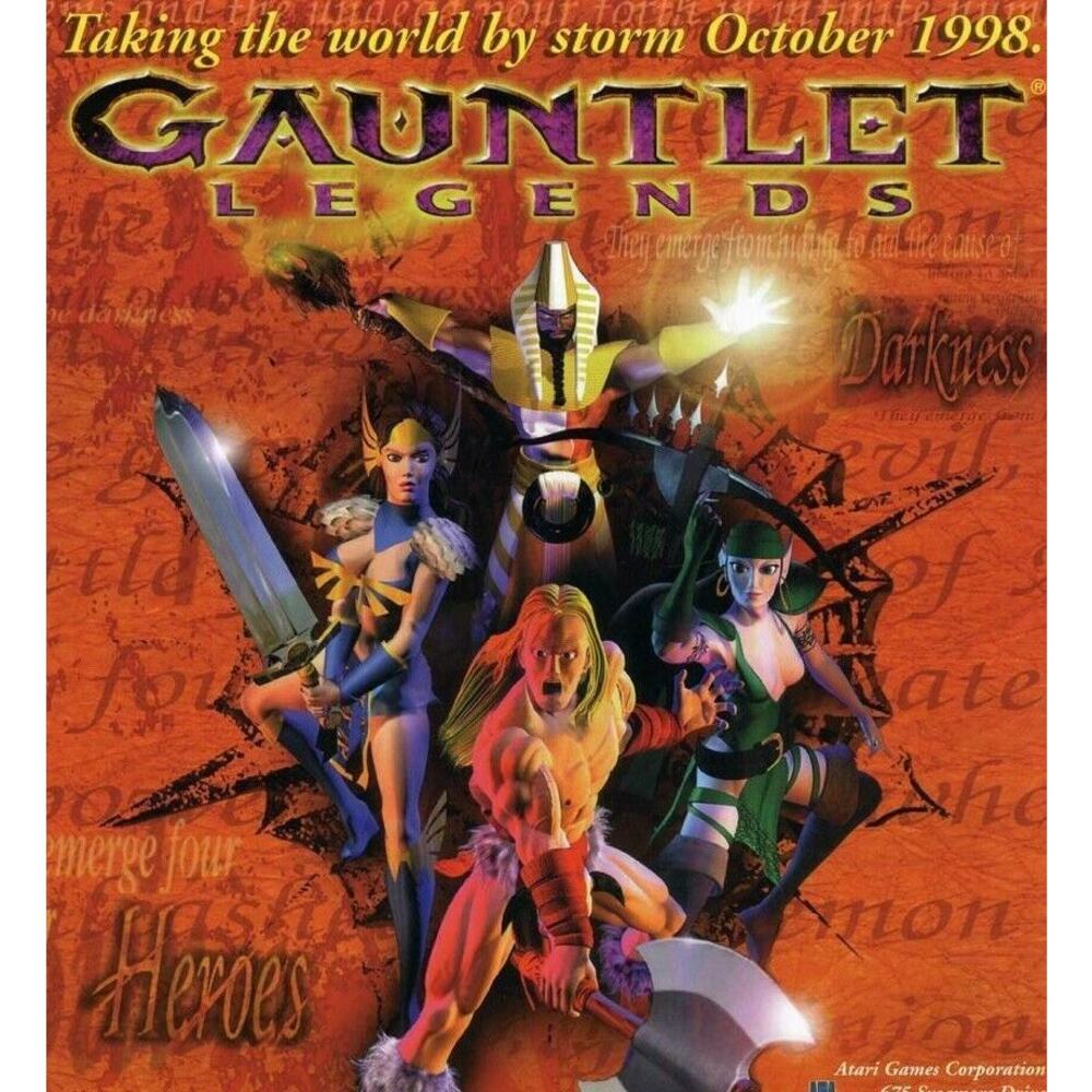 Gauntlet Legends Arcade FLYER Original 1998 Video Game Artwork UNUSED